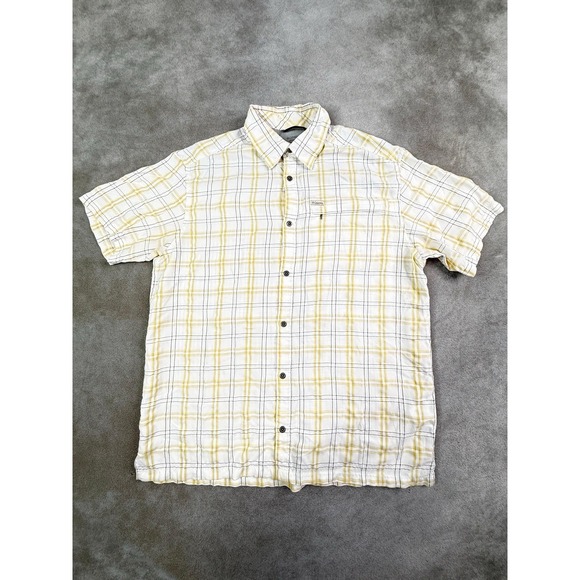 Columbia Other - Columbia Sportswear Short Sleeve Shirt Men's Sz L Collared Button Up Yellow